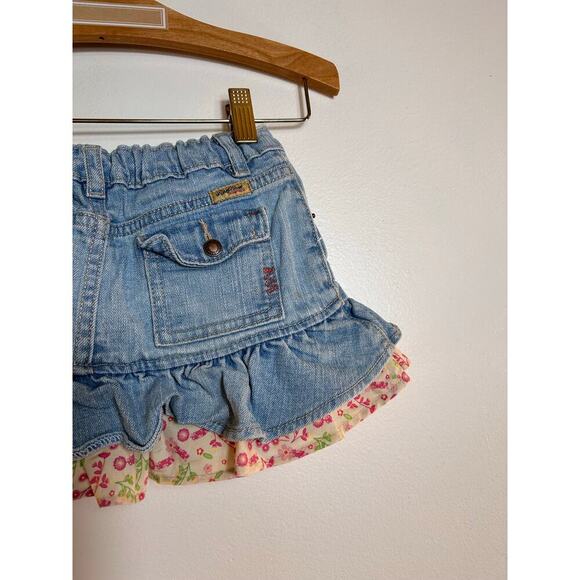 LEVI’S Girl’s Light Wash Jean Skort with Floral Ruffle / Size: 24 Months - Picture 10 of 10